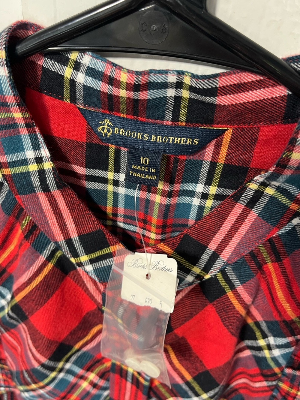 NWT Brooks Brothers 100% Cotton Red Plaid Shirt Dress-no belt - Picture 3 of 7